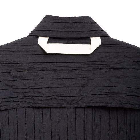 Merely Made Merely Quilted Cropped Shirt Black 24231SH Degli Uberti